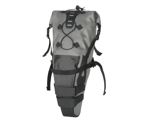Сумка підсідельна туристична Green Cycle Roll Top, 11л, сіра з чорним