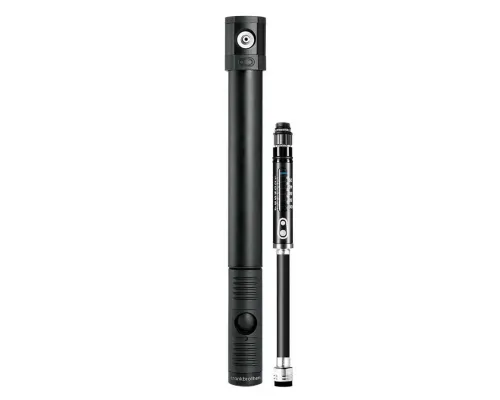 Мінінасос Crankbrothers KLIC HV GAUGE, алюмінієвий, з манометром, presta/schrader, 110psi / 7.6 бар, чорний