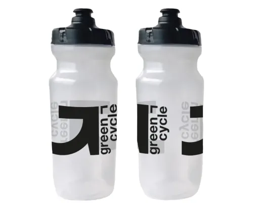 Фляга 0,6 Green Cycle GBT-516 зі збільшеним клапаном, прозора з чорним