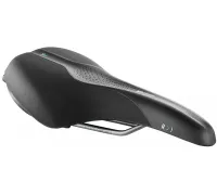 Сідло Selle Royal SCIENTIA R1 Relaxed, 3D skingel, оббивка Black Gummy/Black mokka, 289х169мм, 479г, рейли сталь + Curva suspension, unisex, чорне
