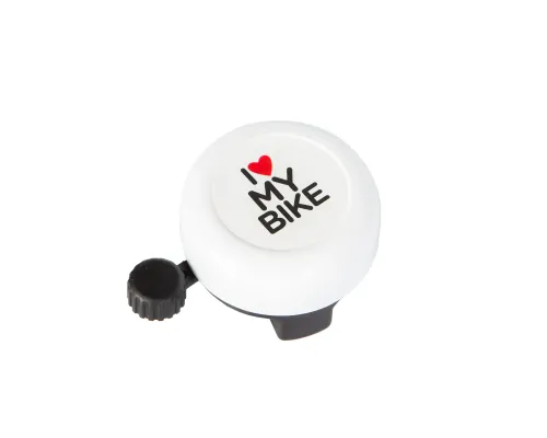 Дзвінок Green Cycle GBL-251 I love my bike сталевий білий