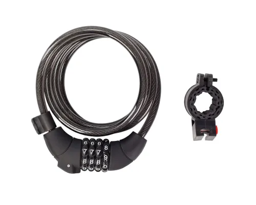 Кодовий замок Green Cycle GLK-189 в силіконовій обоймі 10x150см, зміна коду, світлодіодне підсвічування циферблата, чорний+ кріплення