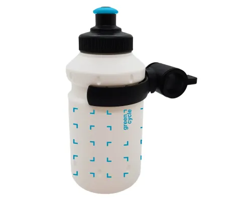 Фляга 0,35 Green Cycle GBT-549S з кріпленням, дитяча, біла з малюнком
