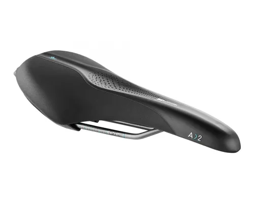 Сідло Selle Royal SCIENTIA A2 Athletic, 3D skingel, оббивка Black Gummy/Black mokka, 289х144мм, 390г, рейли сталь + Curva suspension, unisex, чорне