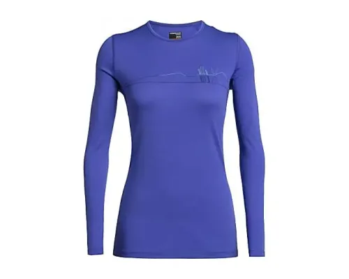 Футболка жіноча Icebreaker, Oasis LS Crewe Skis in Snow, Mystic, M