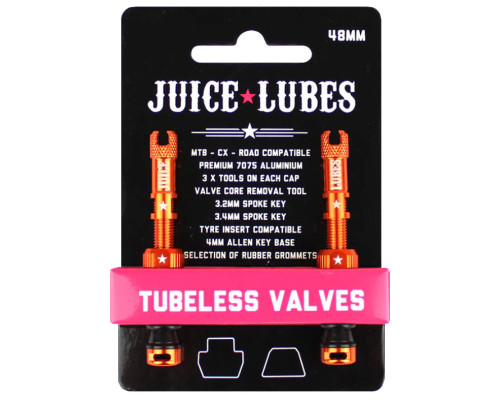 Безкамерні ніпелі Juice Lubes помаранчевий 48мм