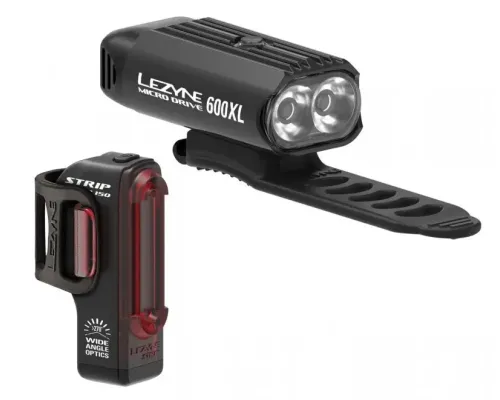 Комплект світла Lezyne MICRO DRIVE 600XL / STRIP PAIR Чорний / Чорний 600/150 люмен