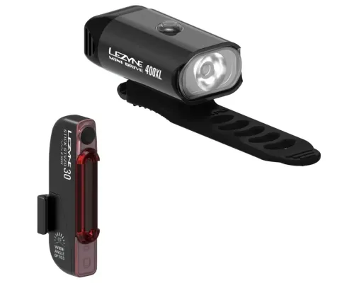 Комплект світла Lezyne MINI DRIVE 400 / STICK PAIR Чорний/Чорний 400/30 люмен