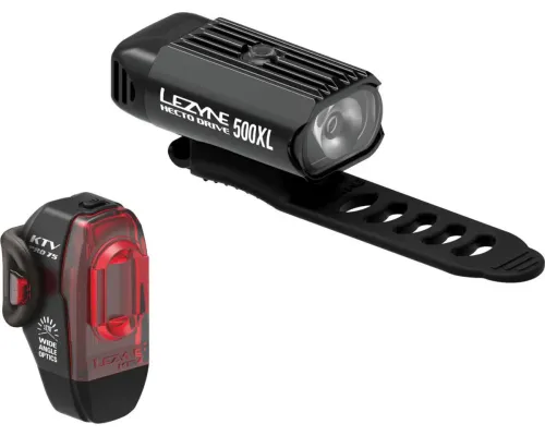 Комплект світла Lezyne HECTO DRIVE 500XL/KTV PRO PAIR Чорний/Чорний 500/75 люмен.