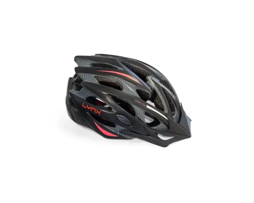 Шолом велосипедний Lynx Les Gets Matt black red, XL