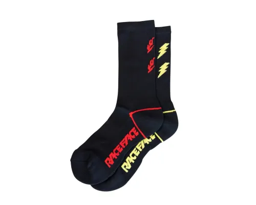 Шкарпетки RaceFace Fire`n`Lightning чорний L/XL