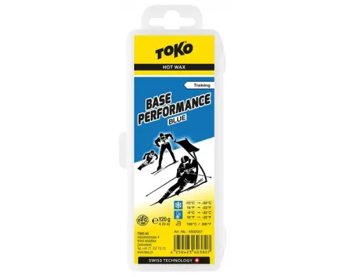 Твердий віск для лиж та сноубордів Токо Performance blue 120g
