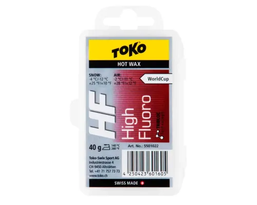 Віск Toko для лиж та сноубордів HF Hot Wax red 40g