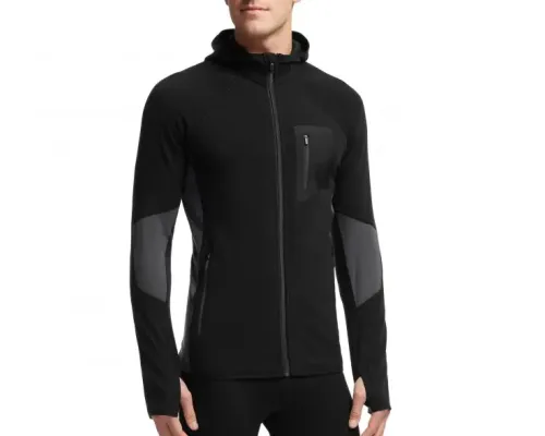 Кофта чоловіча Icebreaker, Atom LS Zip, black/monsoon, L