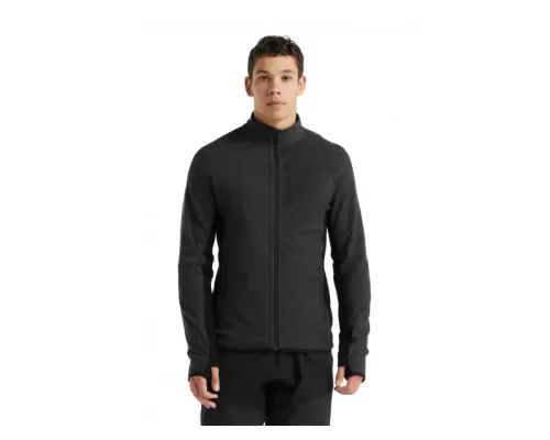 Кофта чоловіча Icebreaker, Descender LS Zip JET, HTHR/BLACK, XL